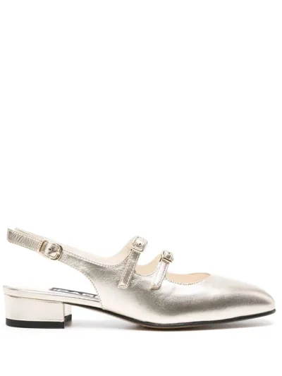 Carel Paris Peche Metallic Leather Pumps In Gold