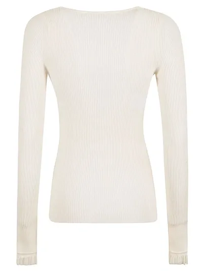 Philosophy Di Lorenzo Serafini Keyhole Detail Wide Neck Longsleeved Top In White