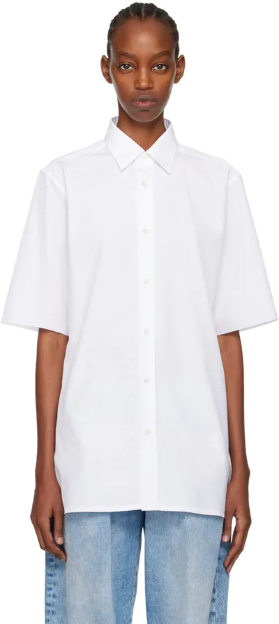 Maison Margiela White Button Up Shirt In 100 White