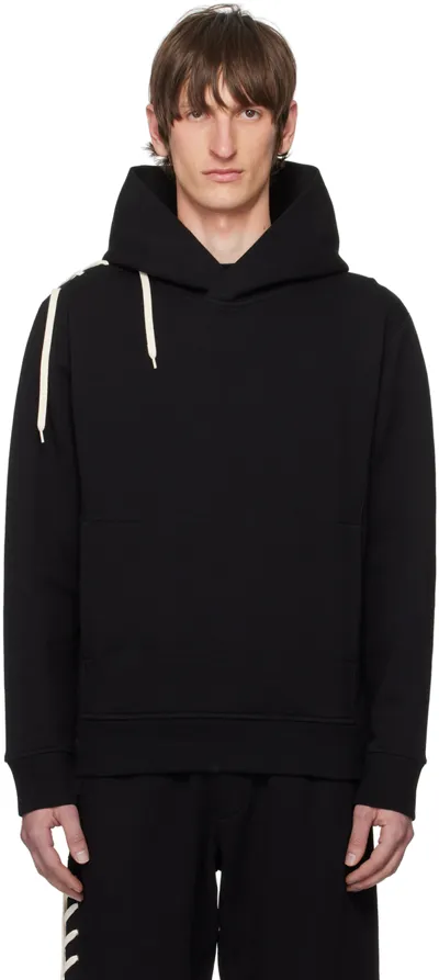 Craig Green Lace-up Detailing Hoodie In Black Cream