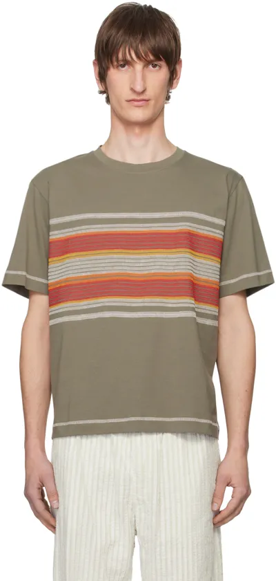 Craig Green Flatlock Stripe T-shirt In Green