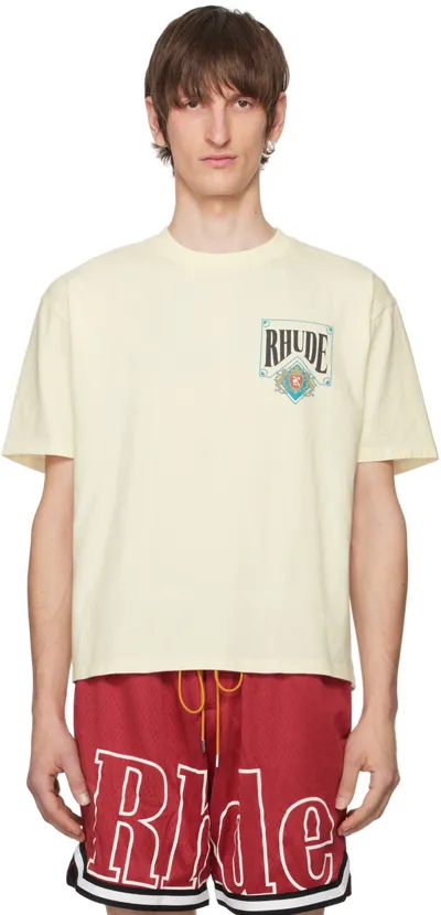 Rhude Off-white Card T-shirt In Vtg White