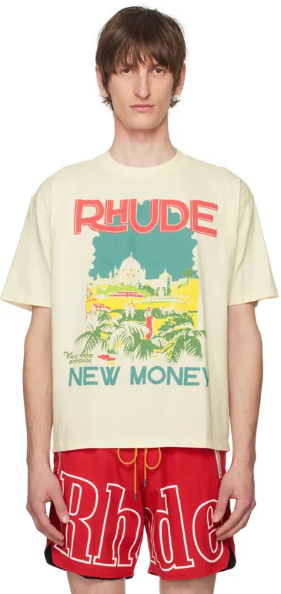 Rhude Off-white Windowsil T-shirt In 0611 Vtg White