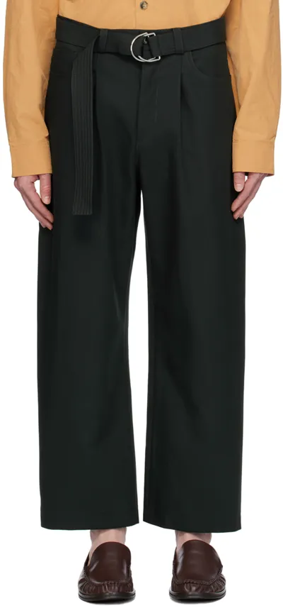 Nanushka Black Ferre Trousers In Anthracite