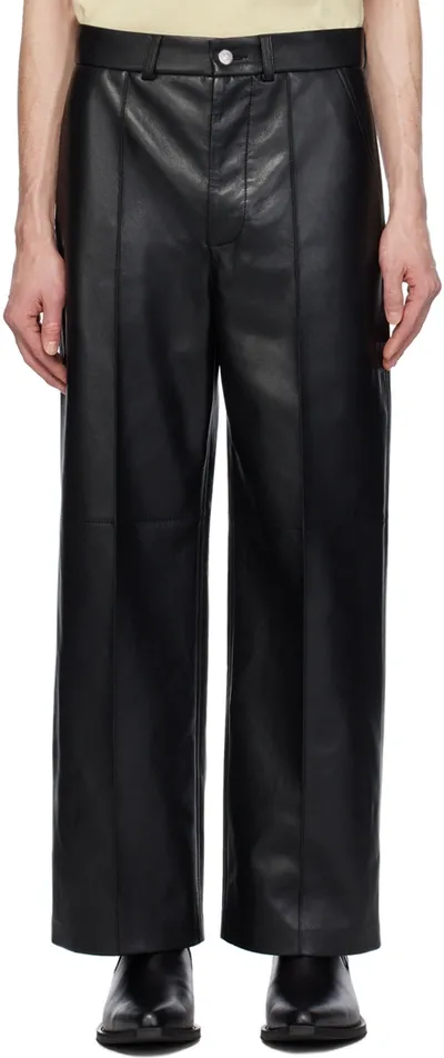 Nanushka Faux-leather Straight-leg Trousers In Black