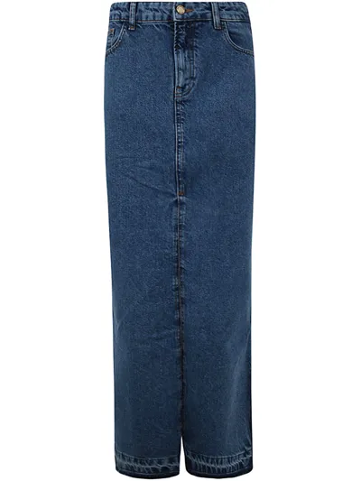 Philosophy Di Lorenzo Serafini Denim Long Skirt In Blue