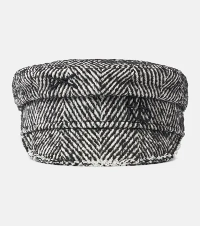 Ruslan Baginskiy Herringbone Newsboy Cap In Grey