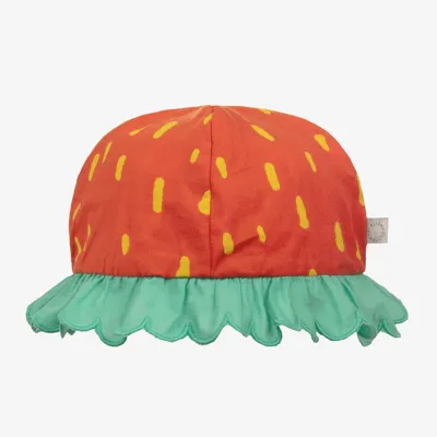 Stella Mccartney Kids Baby Girls Red Organic Cotton Strawberry Hat