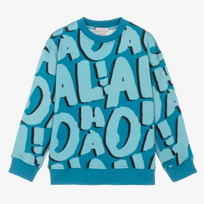 Stella Mccartney Kids Teen Boys Blue Cotton Aloha Sweatshirt