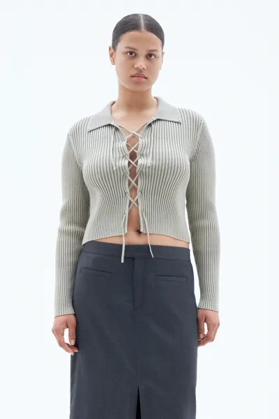 Filippa K Laced Collar Cardigan In Beige