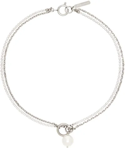 Justine Clenquet Silver Laura Necklace In Palladium