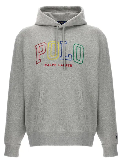 Polo Ralph Lauren Logo Hoodie In Gray