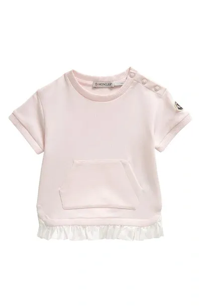 Moncler Kids' Logo Patch Short Sleeve Sweatshirt Dress In Pink