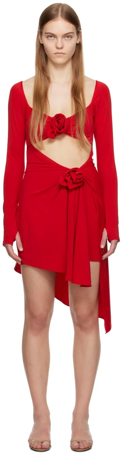 Sandy Liang Red Narcissa Minidress