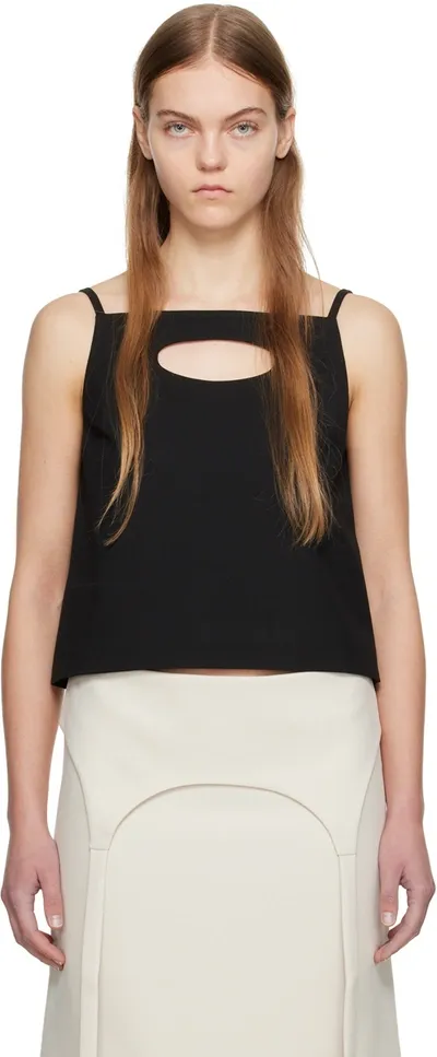 Sandy Liang Black Amelia Tank Top In 001 Black