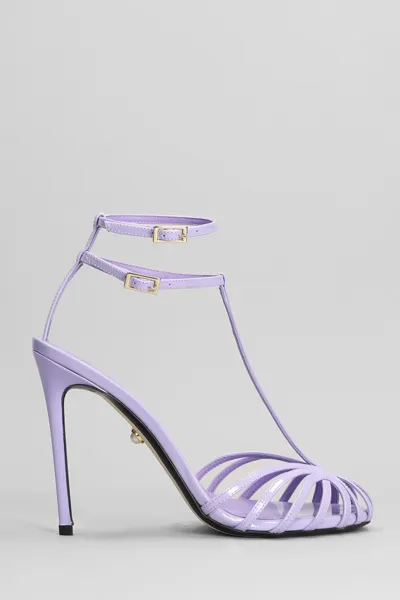 Alevì Stella 110 Sandals In Viola Patent Leather