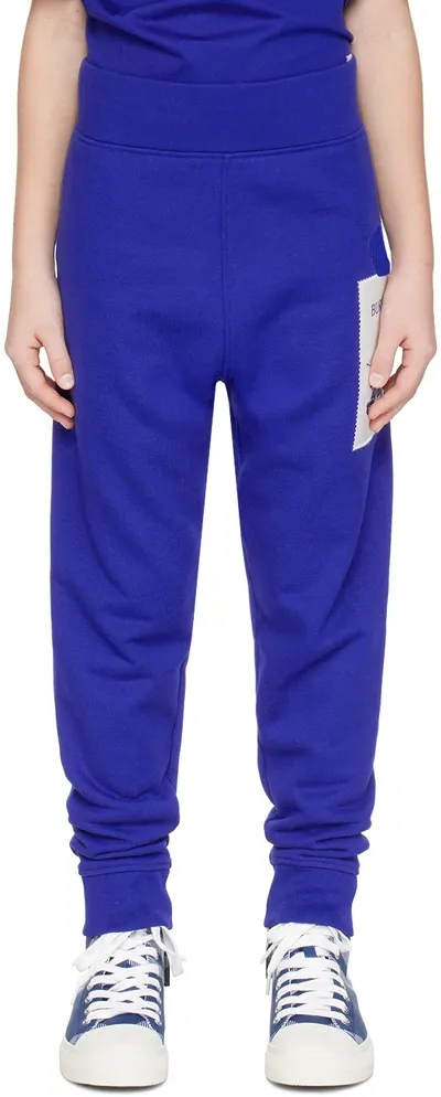 Burberry Kids Blue Ekd Sweatpants In Knight