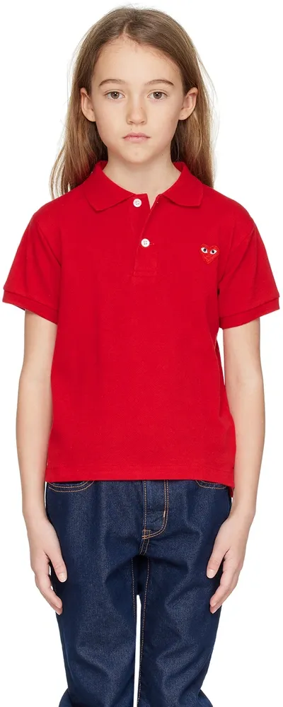 Comme Des Garçons Play Kids Red Heart Patch Polo