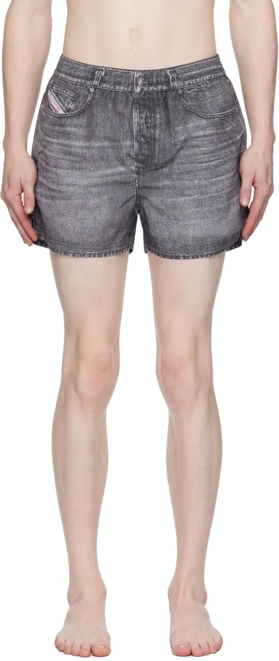 Diesel Ken Denim-effect Swim Shorts In Black