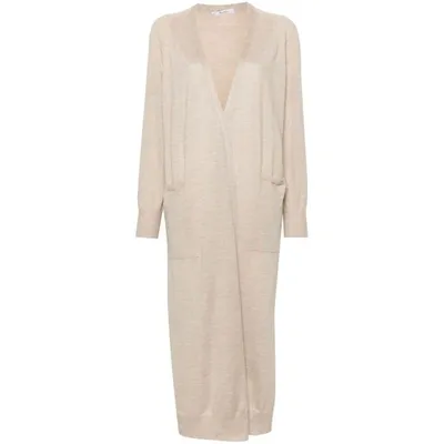 Max Mara Long Cardigan In Beige