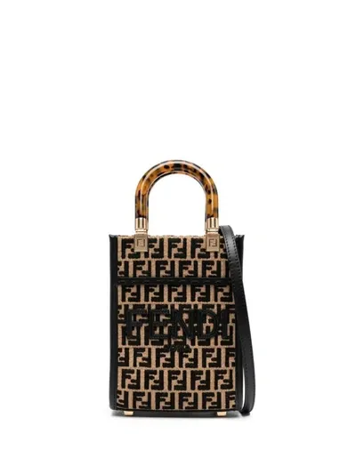 Fendi Mini Sunshine Handbag In Black