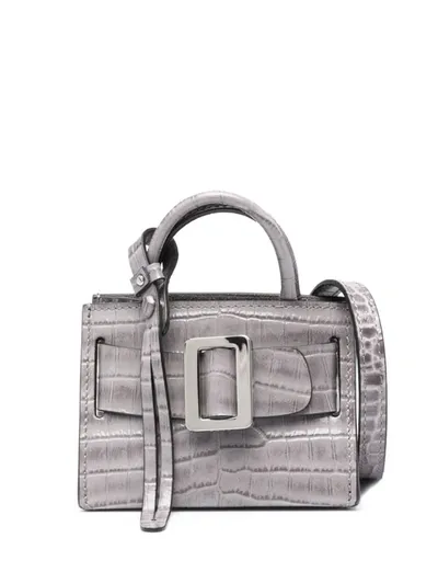 Boyy Bobby Charm Leather Mini Bag In Grey