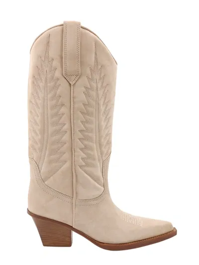 Paris Texas Rosario Suede Cowboy Boots In Neutrals