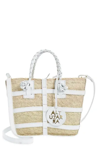 Altuzarra Watermill Caged Straw Tote Bag In Natural White