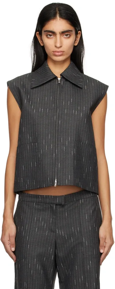 Aya Muse Gray Beri Vest In Charcoal