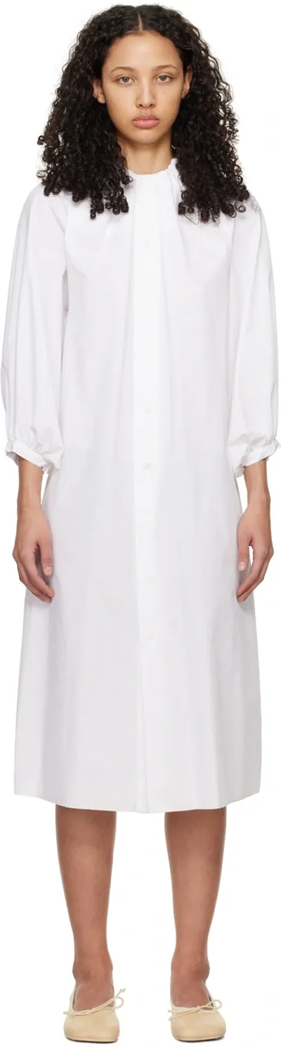 Mm6 Maison Margiela White Buttoned Maxi Dress