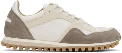 Spalwart White & Brown Marathon Trail Low Sneakers In Mud