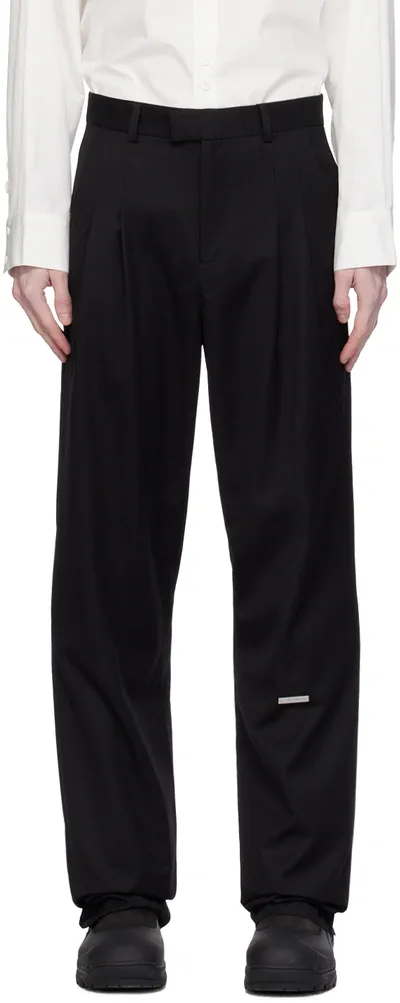 C2h4 Black Trailblazer Pleated Turn-up Tailor Trousers