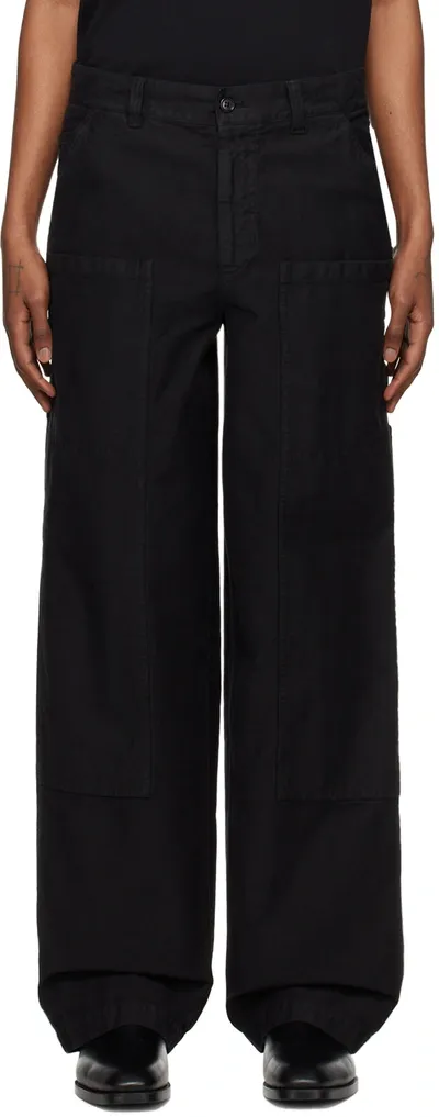 Dries Van Noten Black Hammer Loop Cargo Pants In Black (900)