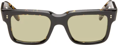 Cutler And Gross Tortoiseshell 1403 Square Sunglasses In Black On Havana