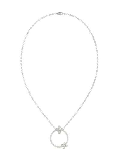 Marchesa Floral White Gold Pendant Necklace