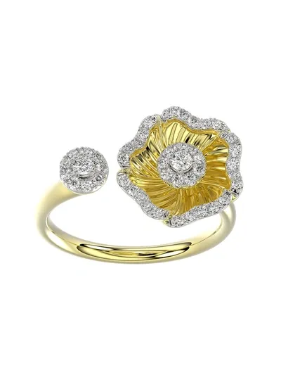 Marchesa Halo Flower Yellow Gold Ring