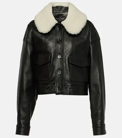 Proenza Schouler Judd Leather Jacket With Shearling Collar In Black