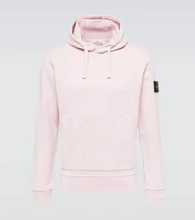 Stone Island Cotton Jersey Hoodie In Pink & Purple