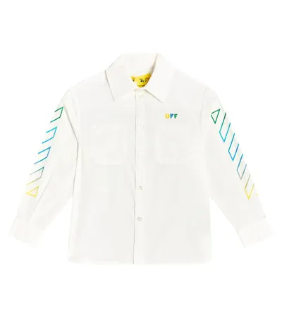 Off-white Kids' Arrows Printed Cotton Shirt In White