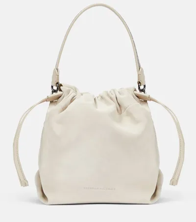 Brunello Cucinelli Suede Bucket Bag In White