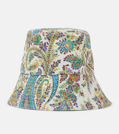 Etro Paisley-print Cotton Bucket Hat In Multicolour