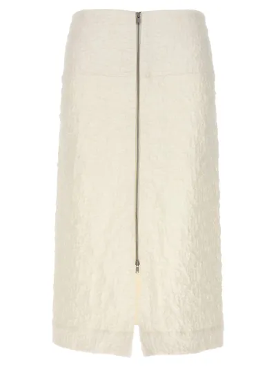 Jil Sander White Cotton Blend Skirt