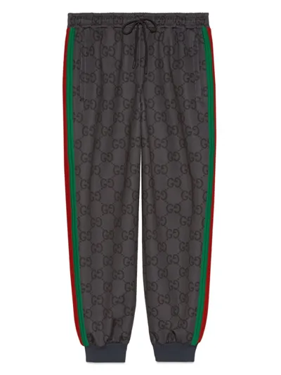 Gucci Jogginghose Mit Jumbo Gg Und Web In Grey