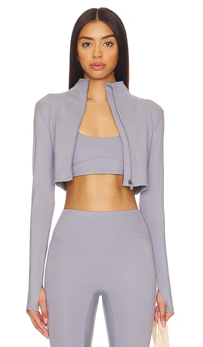 Wellbeing + Beingwell Flowwell Nova Cropped Jacket In Windy Grey