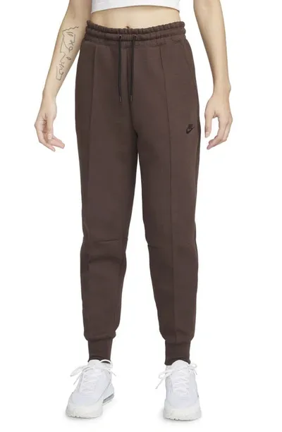 Nike Women's  Sportswear Tech Fleece Mid-rise Jogger Pants In Brown