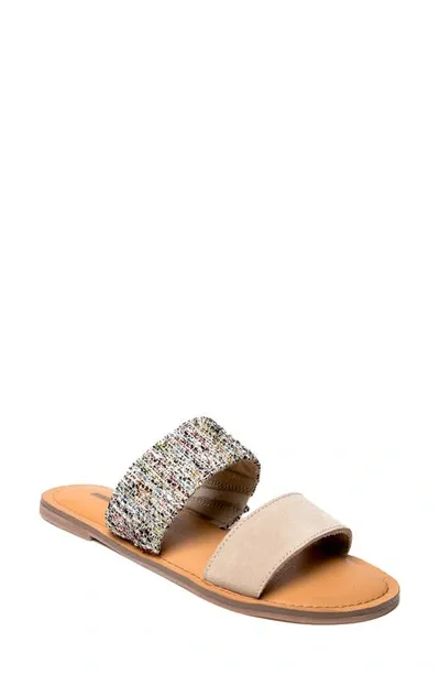 Minnetonka Franky Slide Sandal In Black Fleck Multi