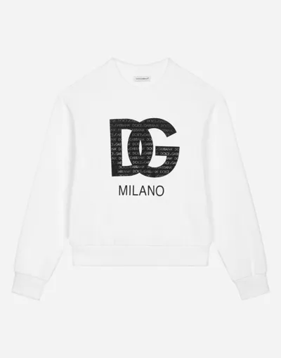 Dolce & Gabbana Kids' Felpa Giroc.man.lung In White