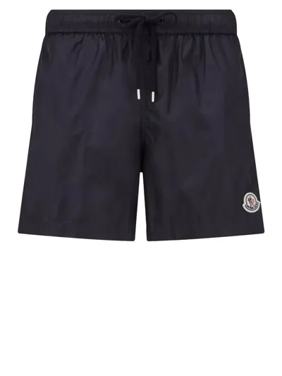 Moncler Monogram-jacquard Swim Shorts In Blue