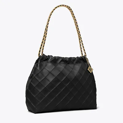 Tory Burch Fleming Soft Drawstring Bag In Black