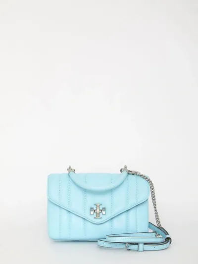 Tory Burch Kira Mini Quilted Top-handle Bag In Turquoise